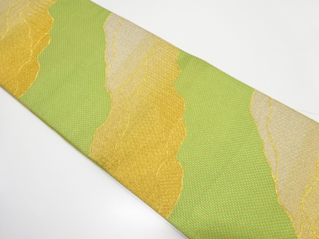 道長取りに古典柄模様織り出し　袋帯